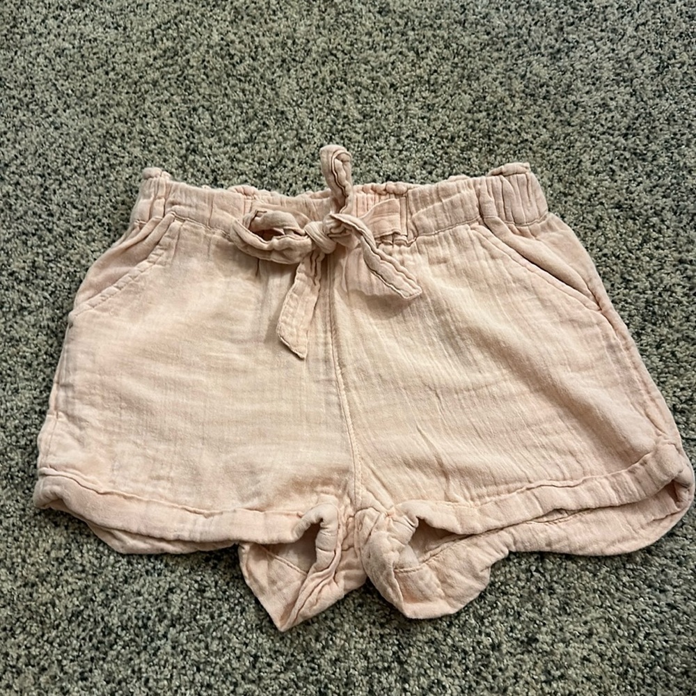 High rise cotton shorts